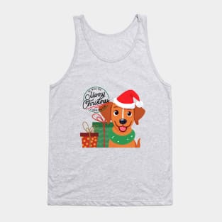 Cute Brown Dog We wish you  Merry Christmas & Happy New Year ,Brafdesign Tank Top